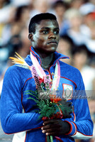 1984 Olympic Games in Los Angeles. USA Carl Lewis, gold medal wi